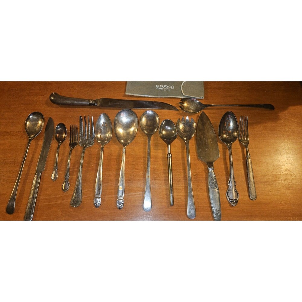 Assorted Silverplated Flatware Pieces Asst Makers Lot of 15